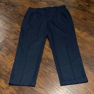 Stafford Vintage Navy Blue Pleated Cuffed Trousers Slacks Pants 40x32